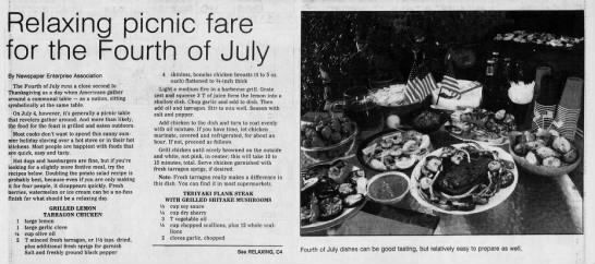 Relaxing picnic fare for the Fourth of July